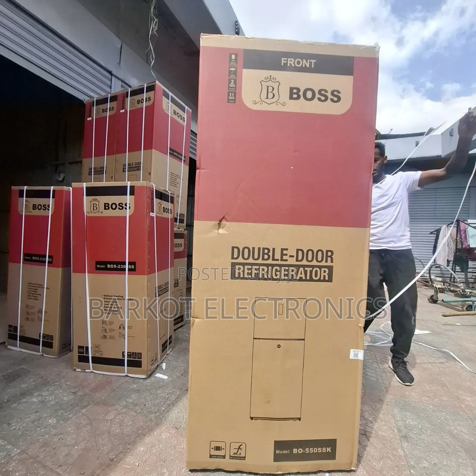Boss Doubel Door Refrigerator Model Bo -550ssk Fan Sistem Fereg