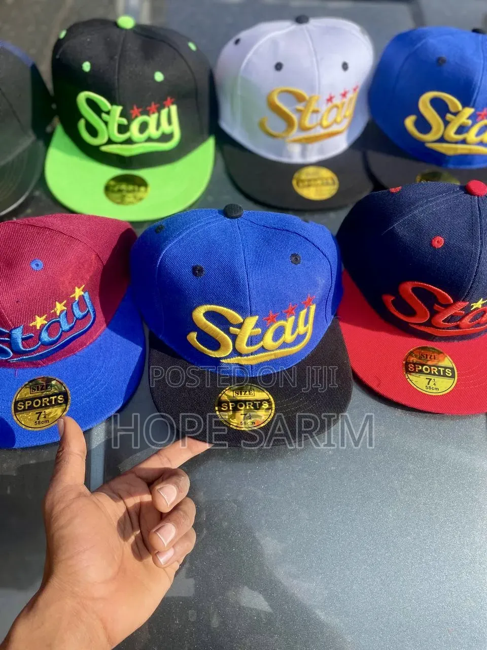 Embroidered Snapback Caps - Assorted Colors