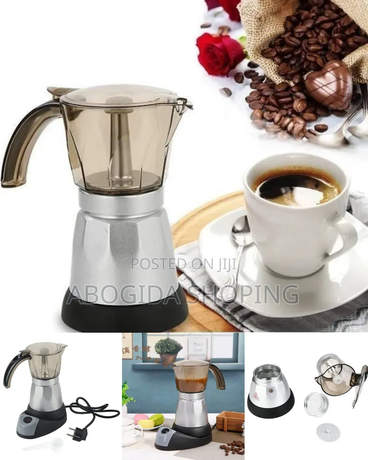 Electric Coffee Maker 300ml የሚይዝ ለ 6 ስኒ