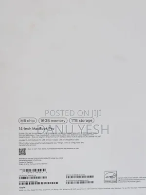 New Laptop Apple MacBook Pro 16GB Apple M5 SSD 1T