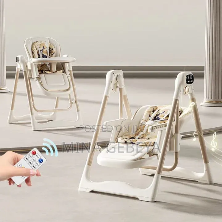 2-in-1 Electric Baby High Chair Swing With Remote Control