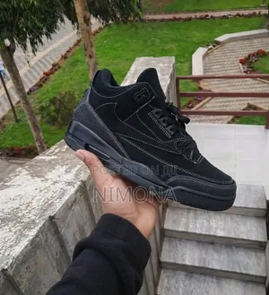 Jordan 3 Travis Scott Black, White Stiched