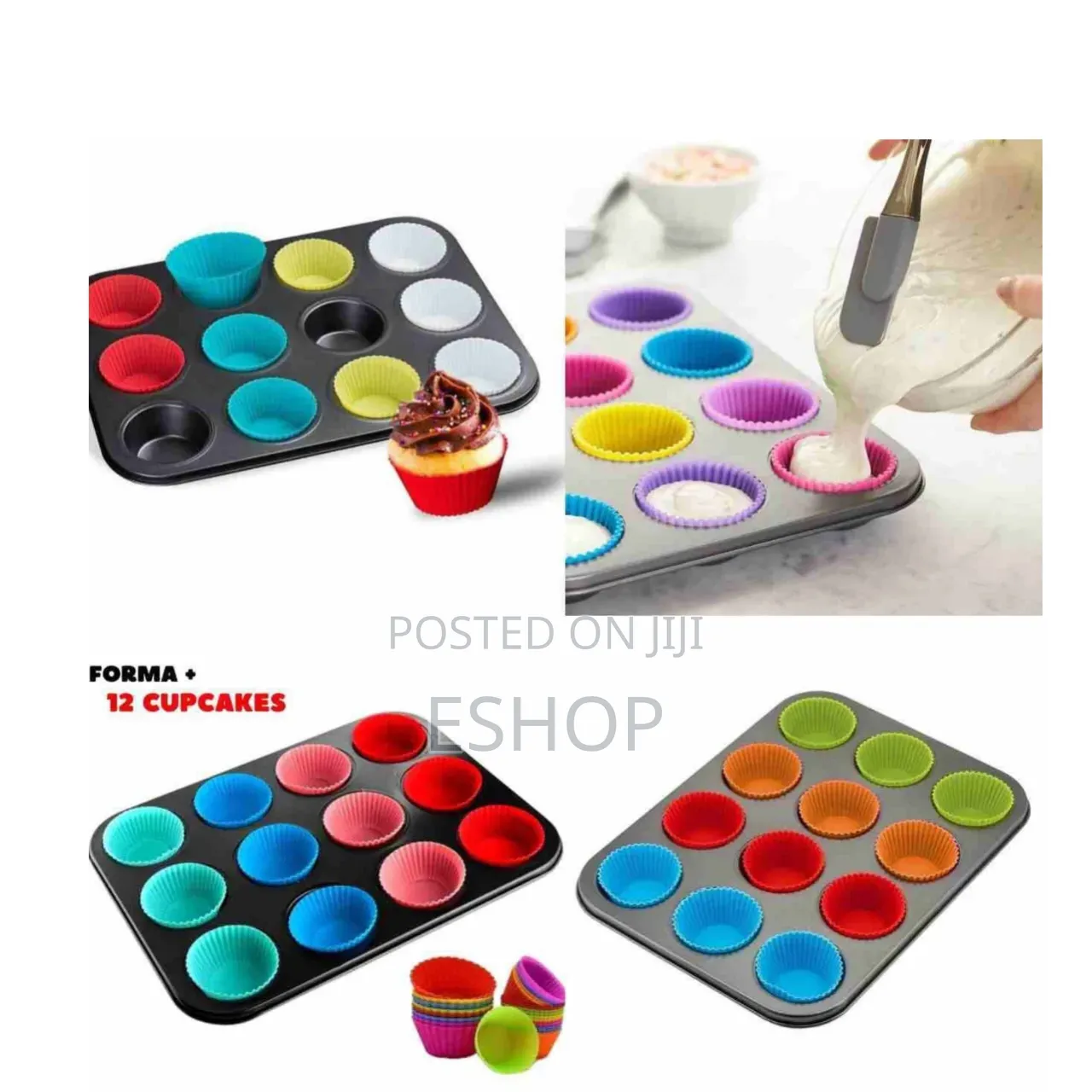 All-in-One 12-Cup Muffin Baking Kit With 12 Silicone Cups