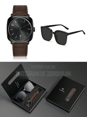 Tomi Quartz Men's Watch With Sunglass