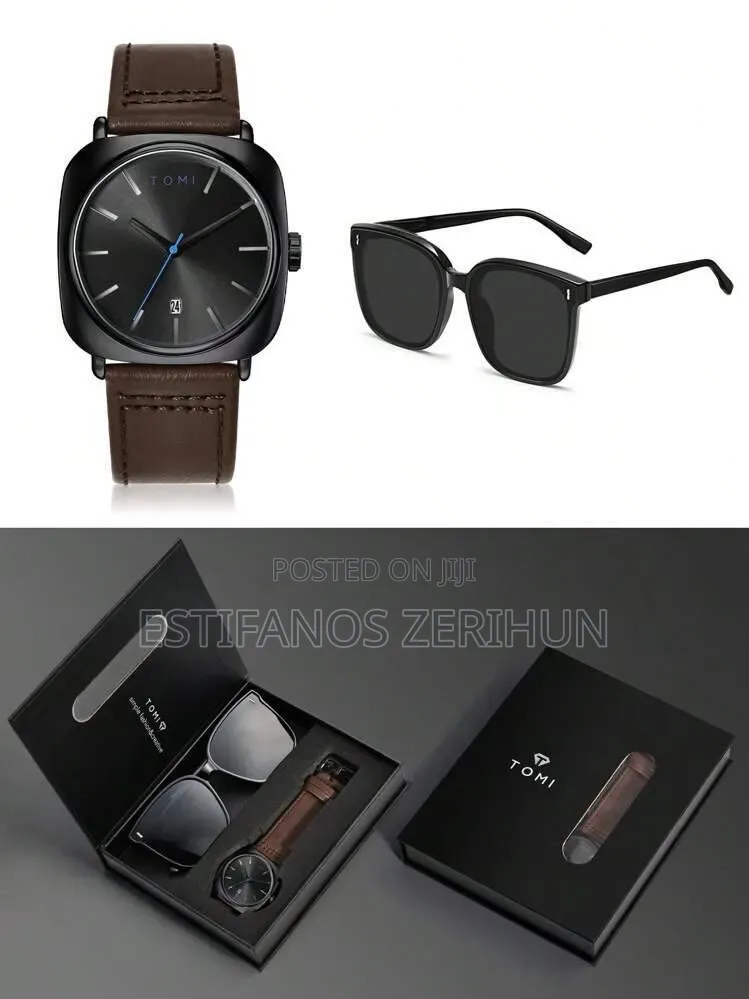 Tomi Quartz Men's Watch With Sunglass
