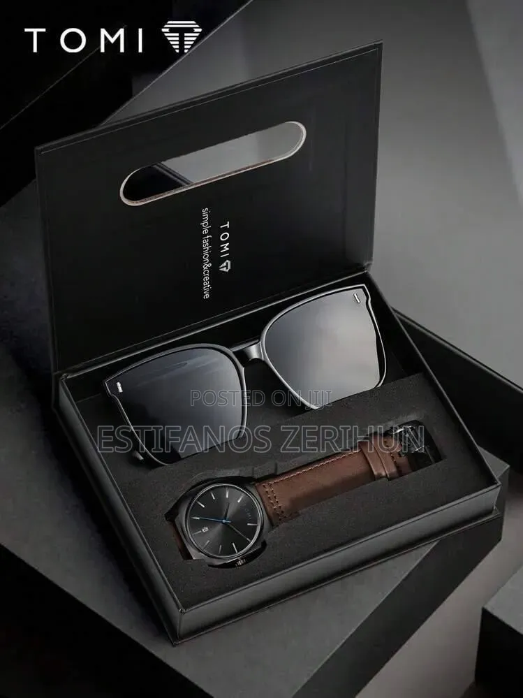 Tomi Quartz Men's Watch With Sunglass