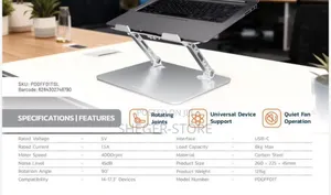 High Quality Porodo Aerodesk Cooling Laptop Stand Pro