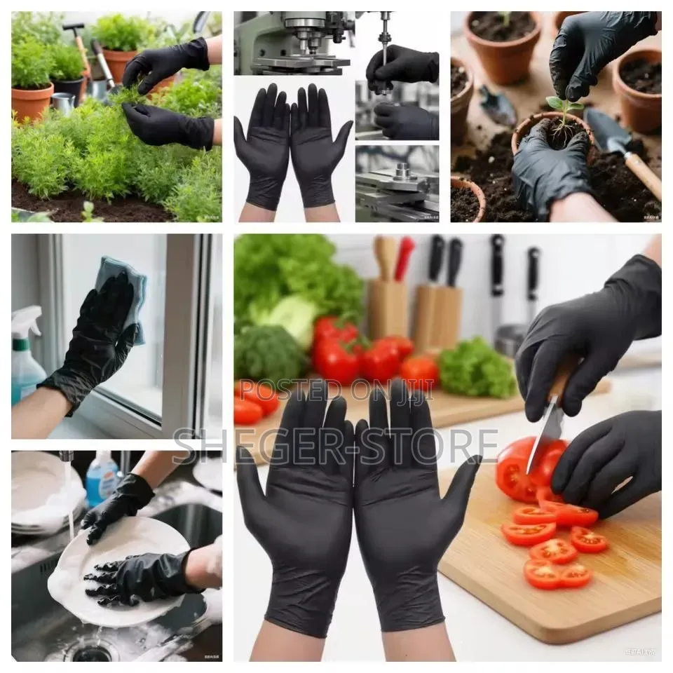 High Quality Disposable Black Vinyl Multi-purpose Gloves