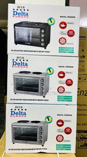 Delta Mini Oven 48liter Europe Bfyb Electric Oven With Dual Hotplates
