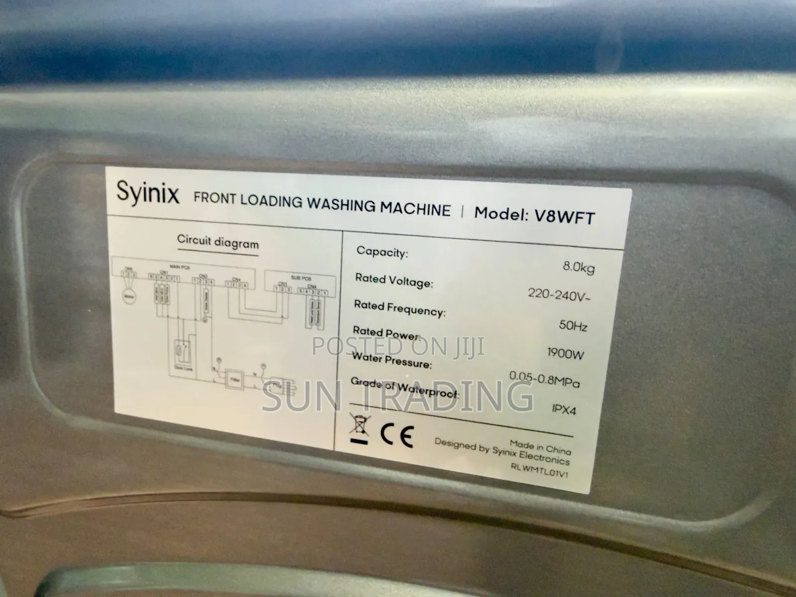 Syinix 8kg Front Load Washing Machine (V8wft – Inverter)