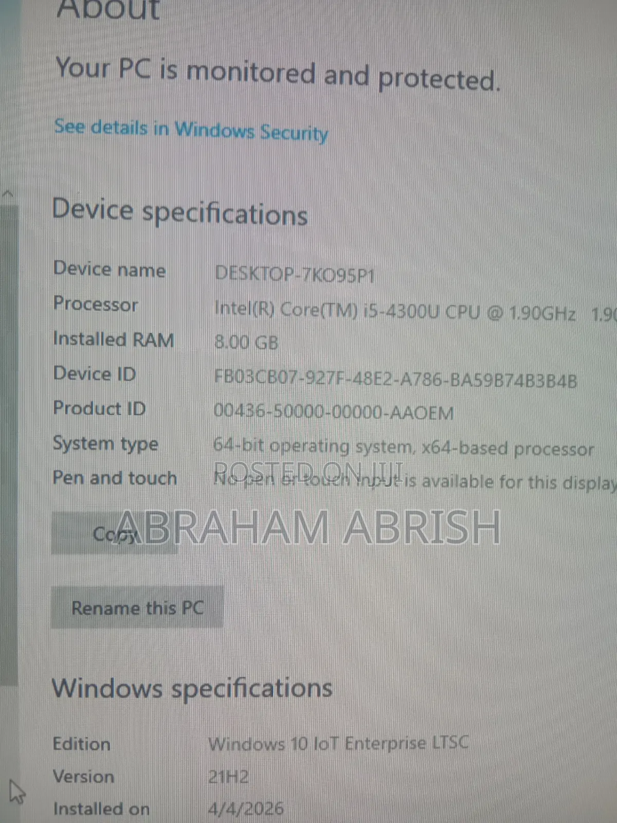 Laptop Toshiba Tecra Z40 8GB Intel Core i5 HDD 500GB