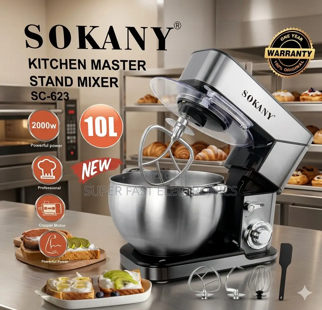 Sokany Kitchen Master 10l Stand Mixer Professional 2000w Heavy-Duty