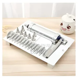 Premium Cookie Shaper Gun and 8-Piece Piping Nozzle Collection