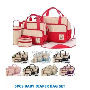 5pcs Multifunctional Diaper Bag Set – Great For Daycare, Travel