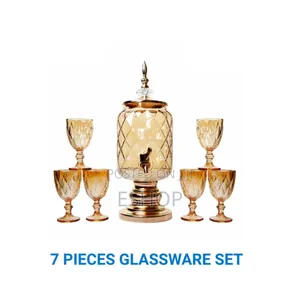 Luxe Amber Beverage Fountain Six Stem Glasses
