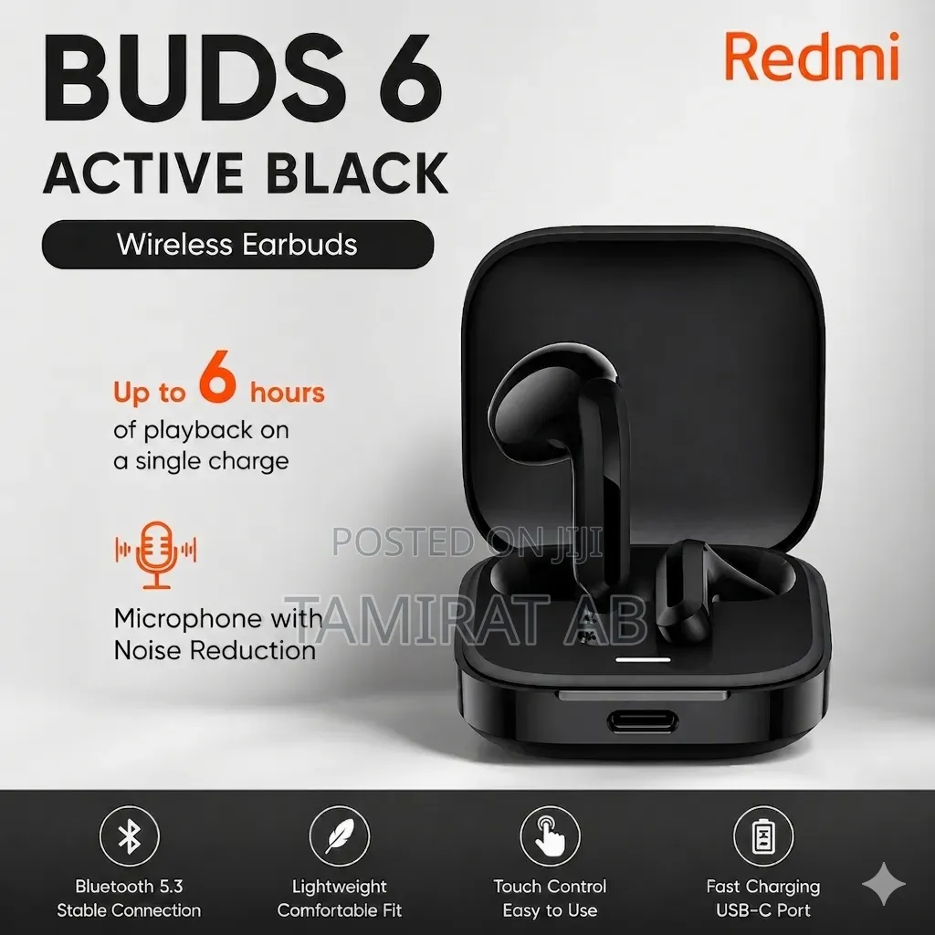 Redmi Buds 6 Active – Powerful Sound, Stylish Design!