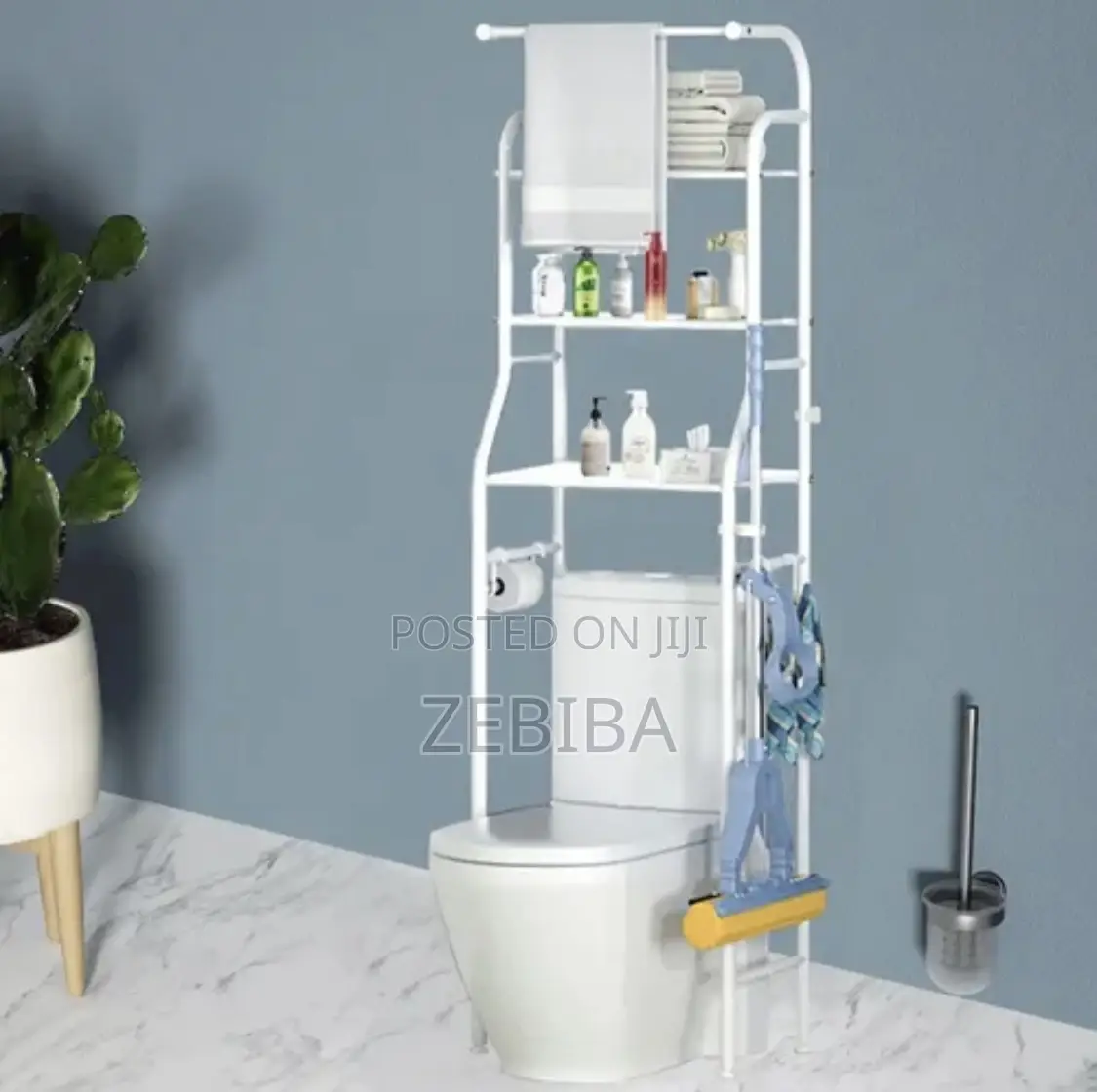 3-Tier Toilet Shelf Free Standing Bathroom Organizer, Metal Shelves