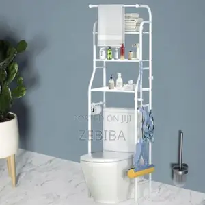 3-Tier Toilet Shelf Free Standing Bathroom Organizer, Metal Shelves