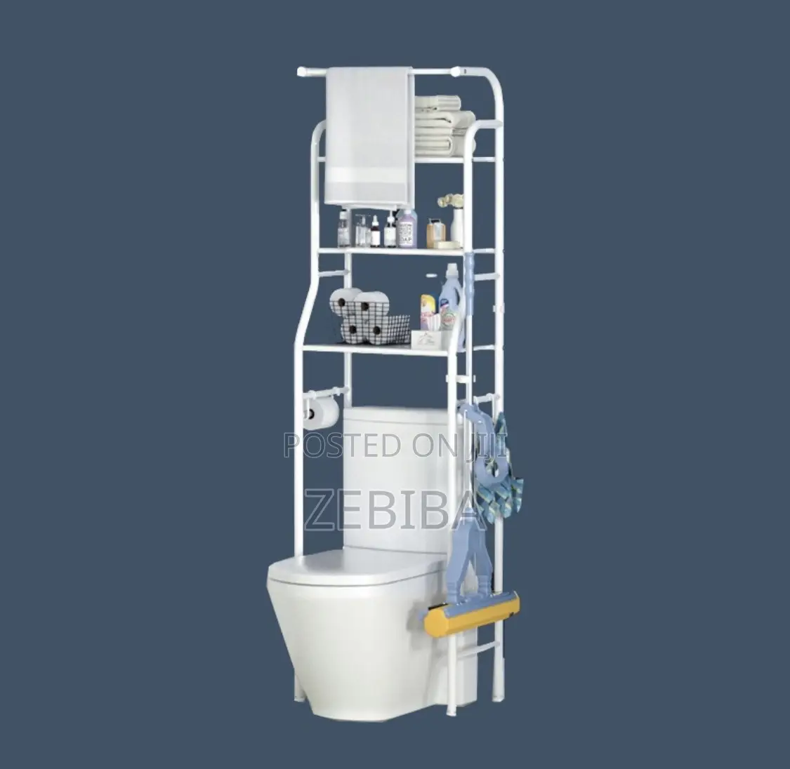 3-Tier Toilet Shelf Free Standing Bathroom Organizer, Metal Shelves