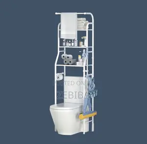 3-Tier Toilet Shelf Free Standing Bathroom Organizer, Metal Shelves