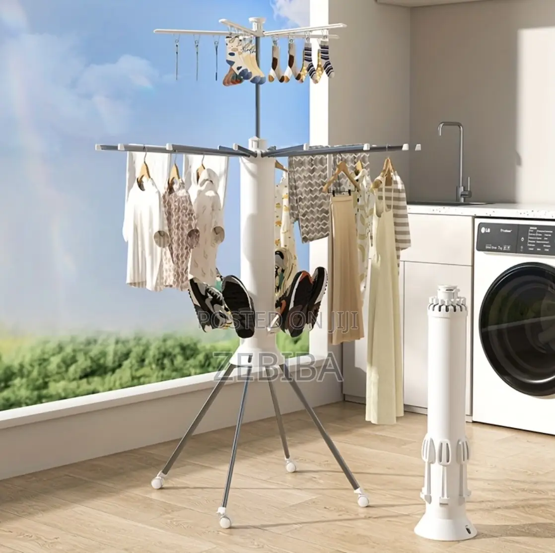 All-in-one 360° Rotating Drying Stand Portable Octopus Rack