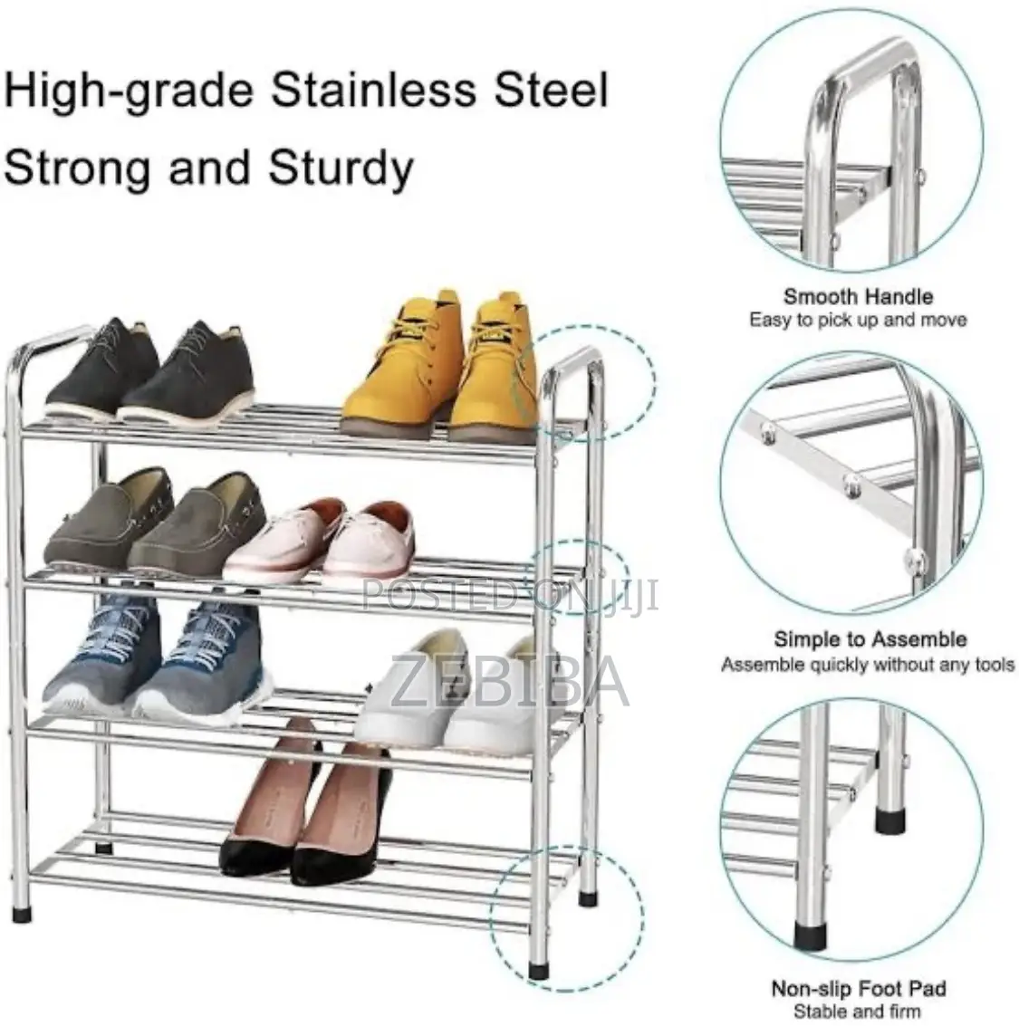 Fanhao 4-tier Stainless Steel Shoe Rack.