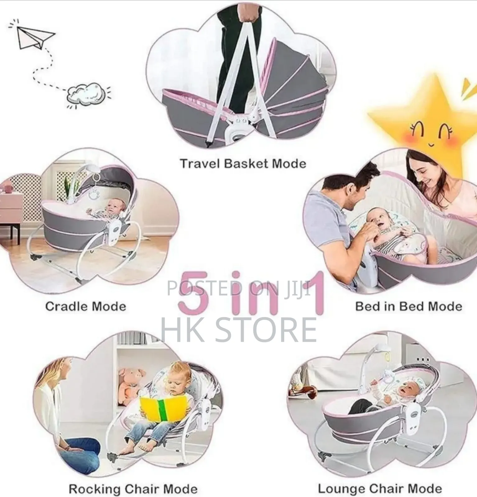 Mastela 5-in-1 Rocker Bassinet