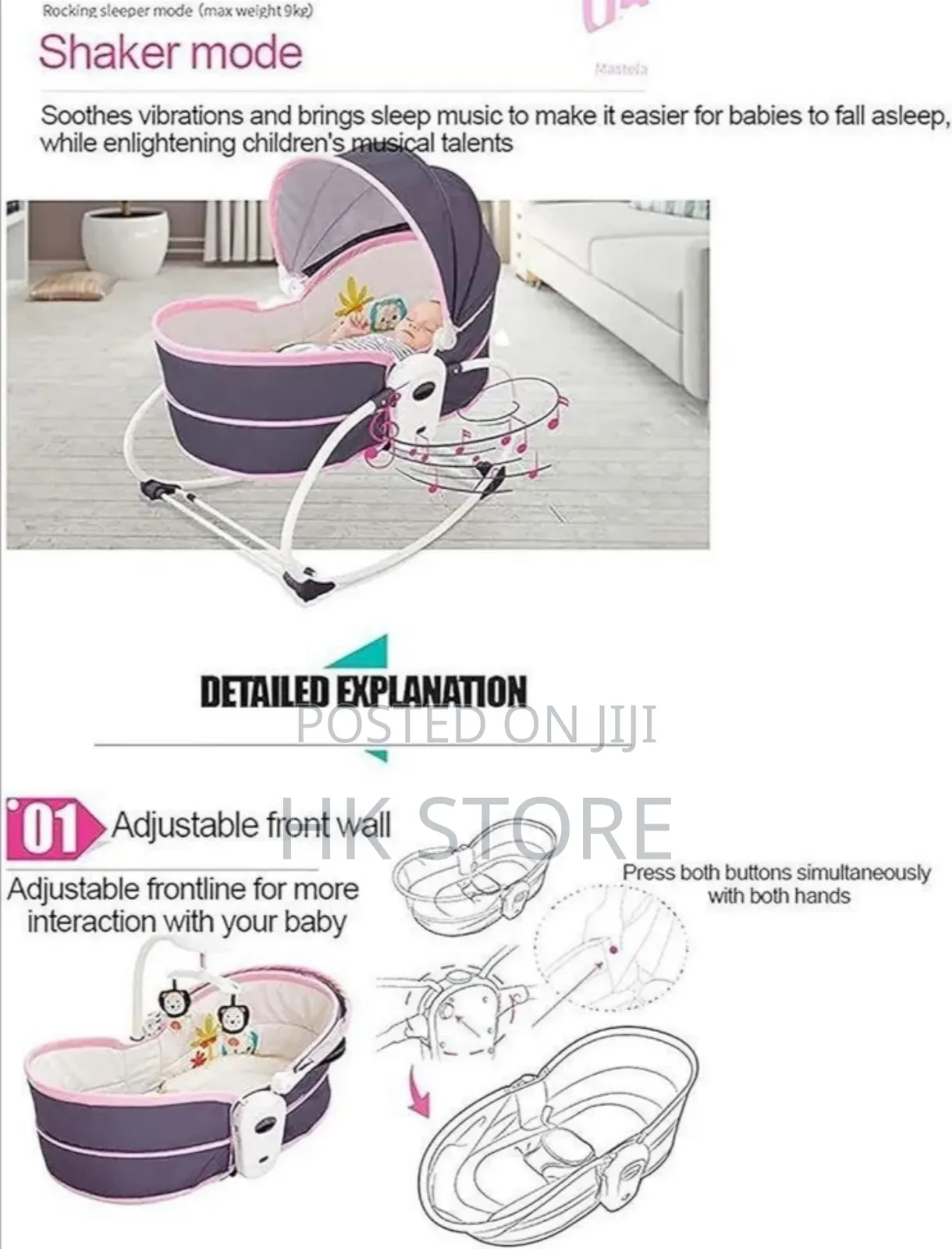 Mastela 5-in-1 Rocker Bassinet