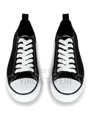 Primark White Lace Up Sneakers Price - 3900 Birr Color - Black