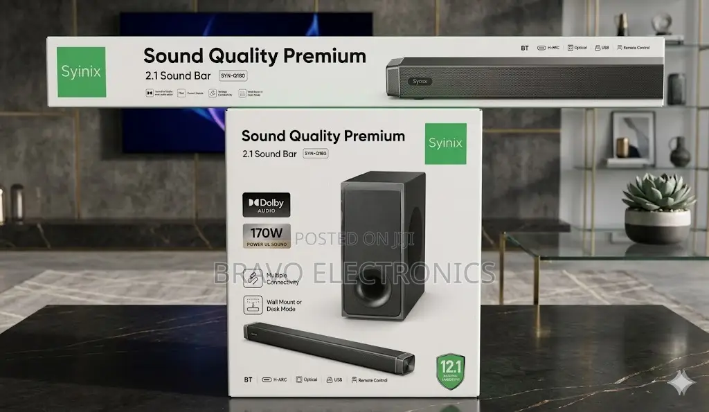 Syinix 170w Sound Bar – Powerful Bass | Best Price in Addis