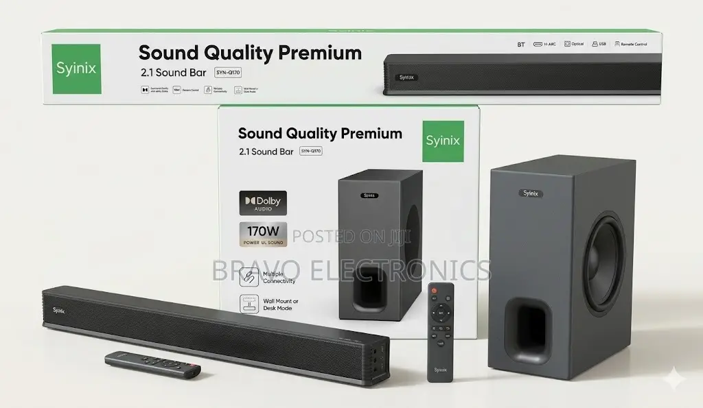 Syinix 170w Sound Bar – Home Theater Experience | Super Bass