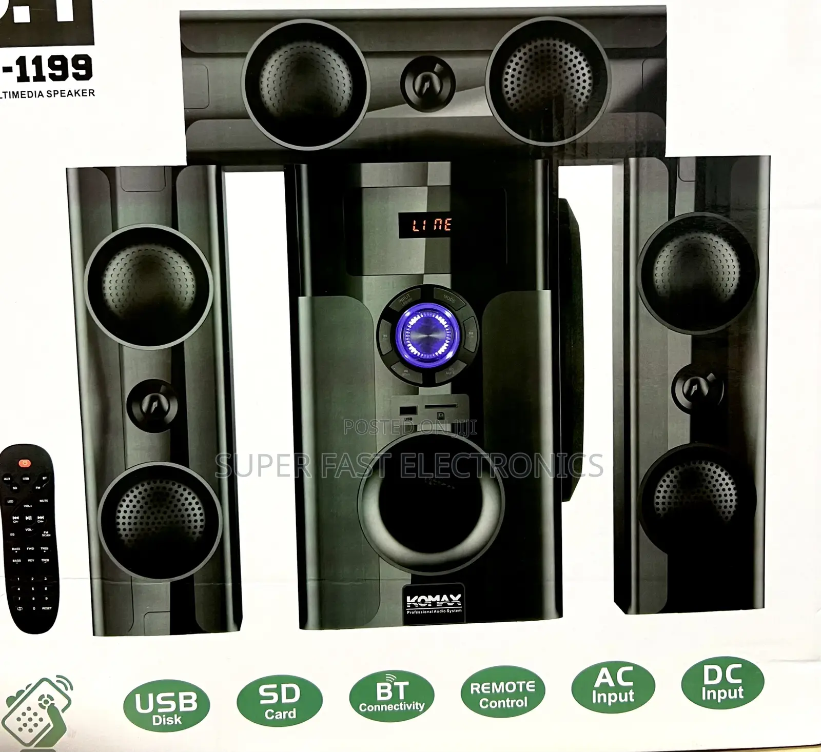 Komax Multimedia Speaker System K-1199 2.1ch
