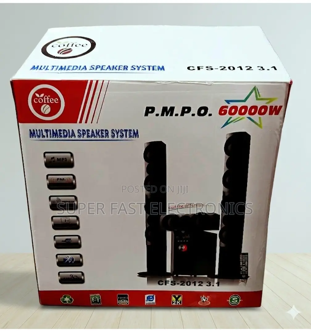 Coffee Multimedia Speaker System 60000w Pmpo Powerful Sound System
