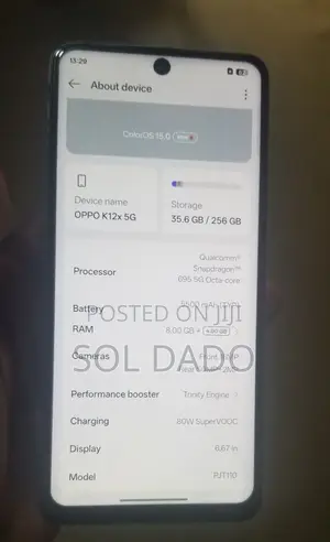 New Oppo K12x 256 GB Silver