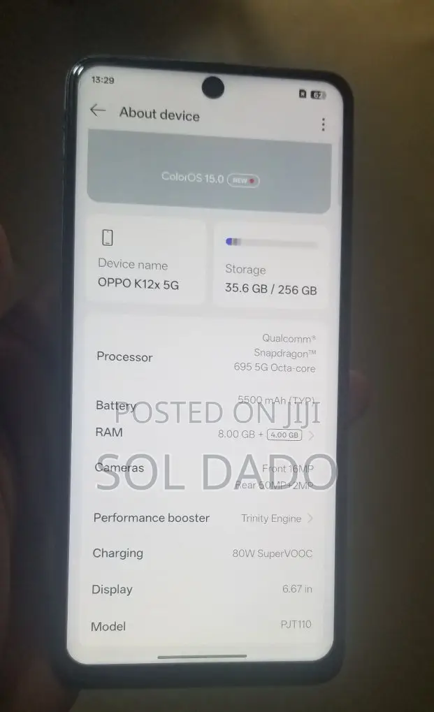 New Oppo K12x 256 GB Silver