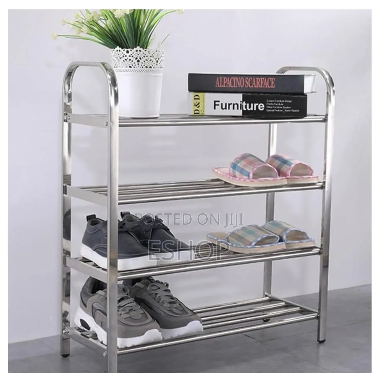 Space Efficient 60cm Wide Stainless Steel Shoe Shelf
