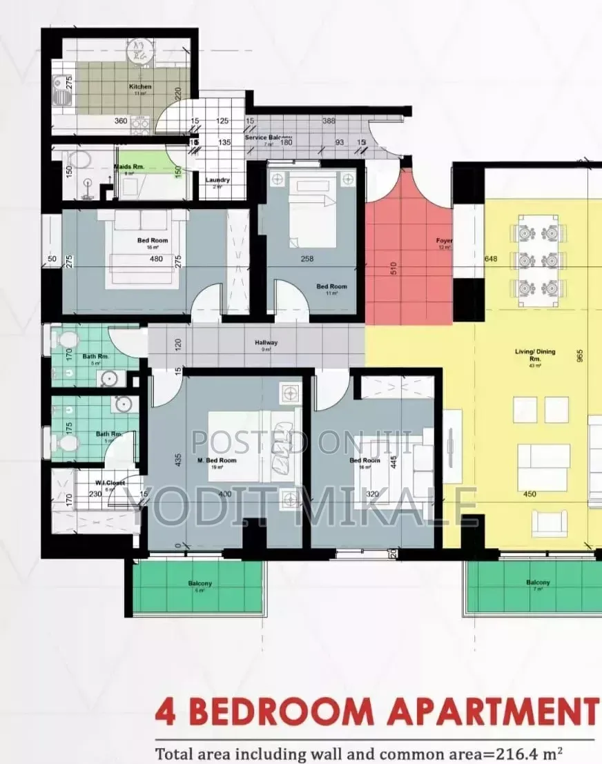 1bdrm Shared Apartment in Addis Ababa, Bole for rent