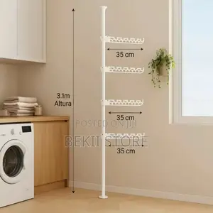 ዘመናዊ የልብስ ማስጫ Adjustable Telescopic Clothes Rack Space Solving