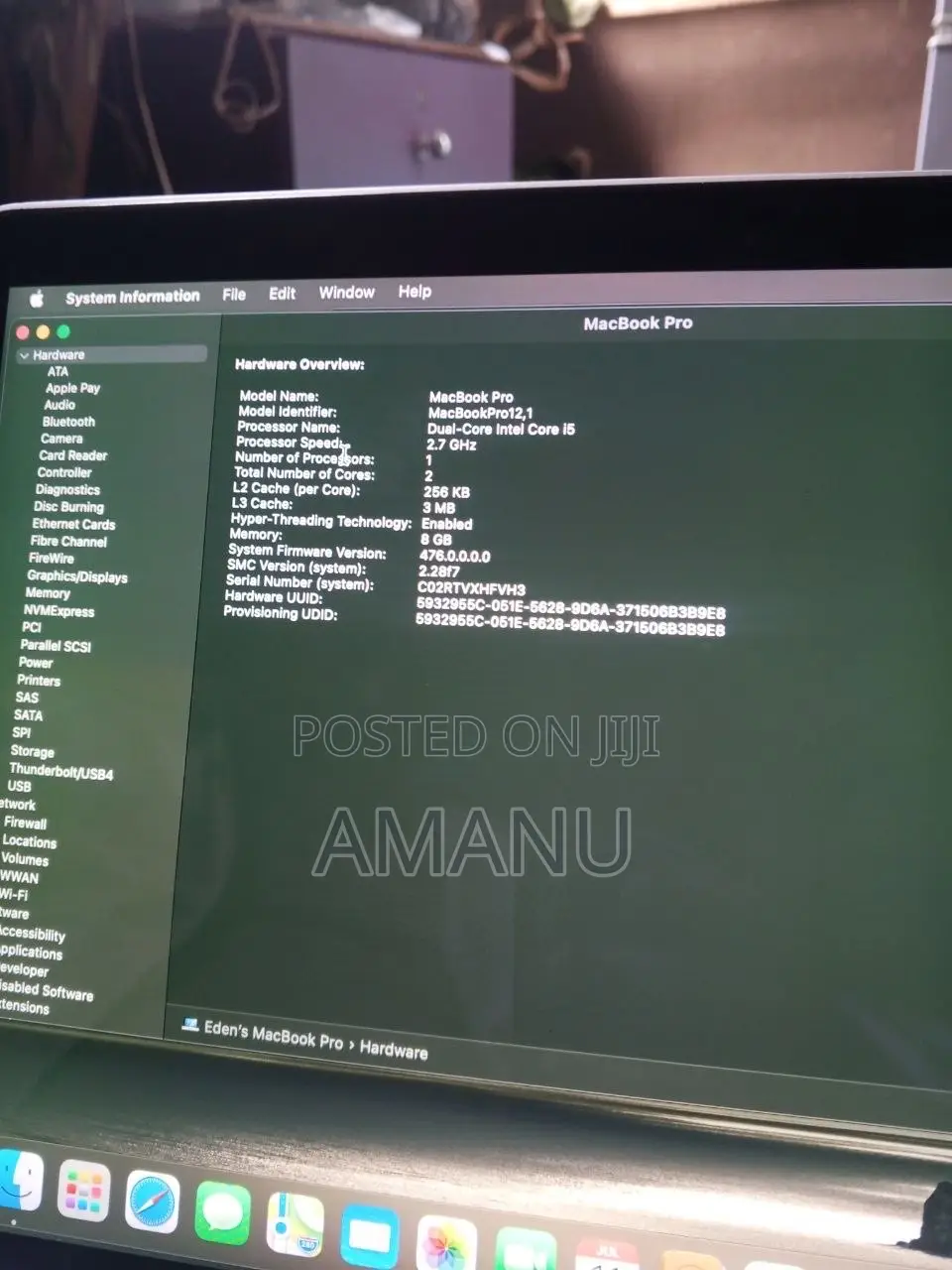 Laptop Apple MacBook Pro 2015 8GB Intel Core i5 SSD 256GB