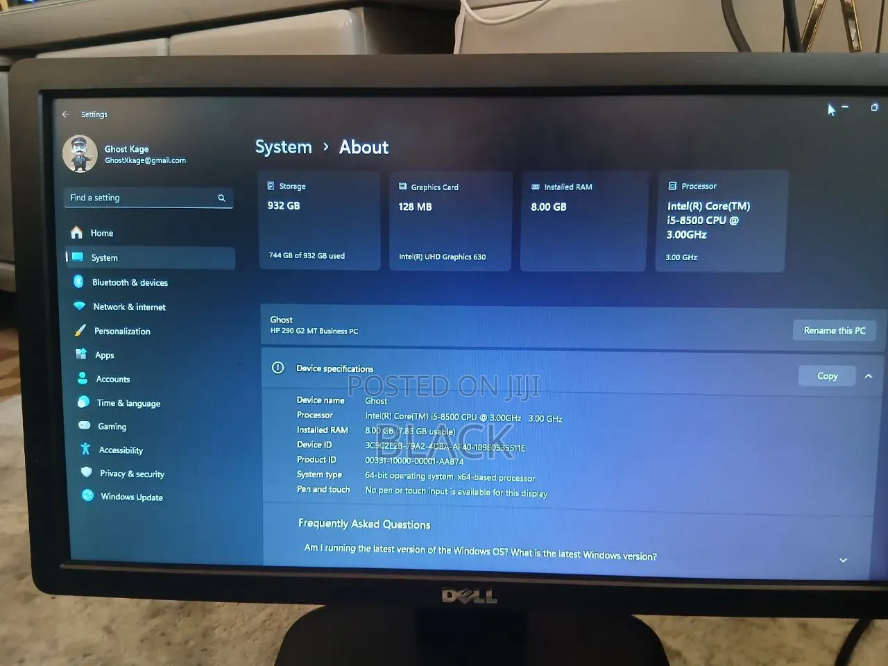 Desktop Computer HP 290 G4 8GB Intel Core i5 HDD 1T