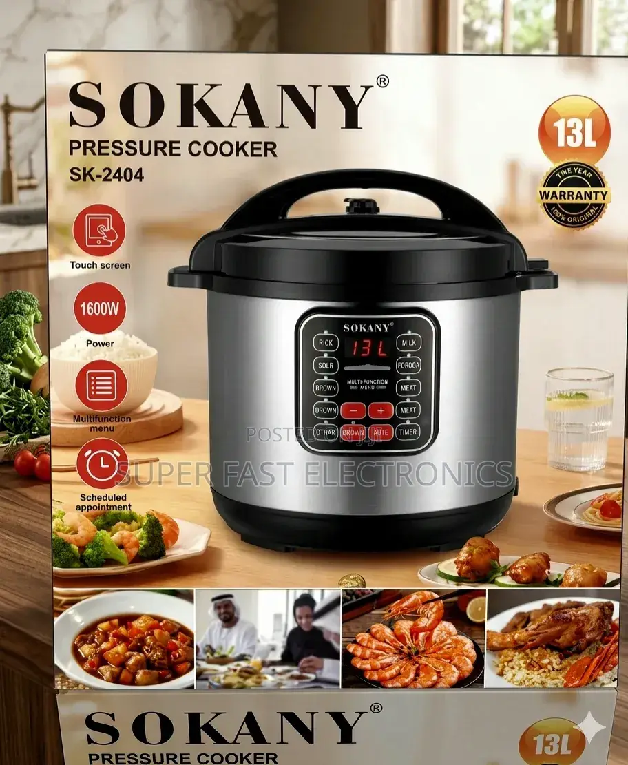 Sokany 13l Digital Multi-Function Pressure Cooker 1600w, Touch Screen