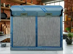 Kitchen Saker 60x60cm Slimline Kitchen Hood (Stainless Steel Blue