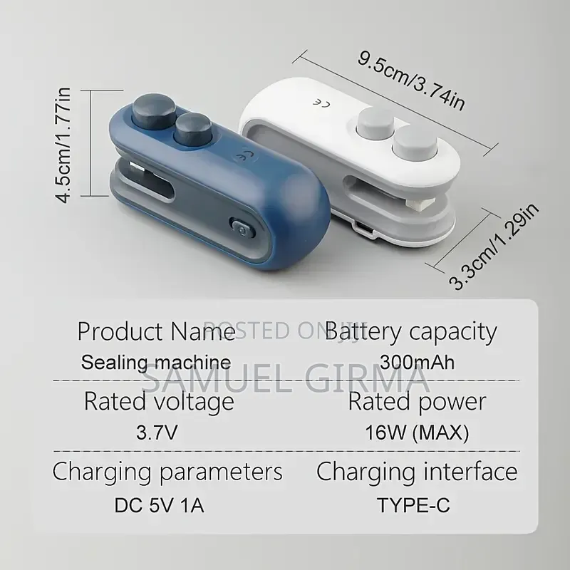 የላስቲክ ማሸጊያ Rechargeable Mini Sealer With Cutter