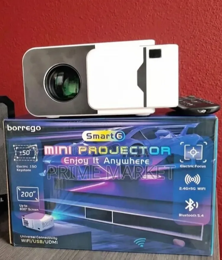 Borrego Smart 6 Mini Projector♦️Hd Quality & Up To 200" Inch Display