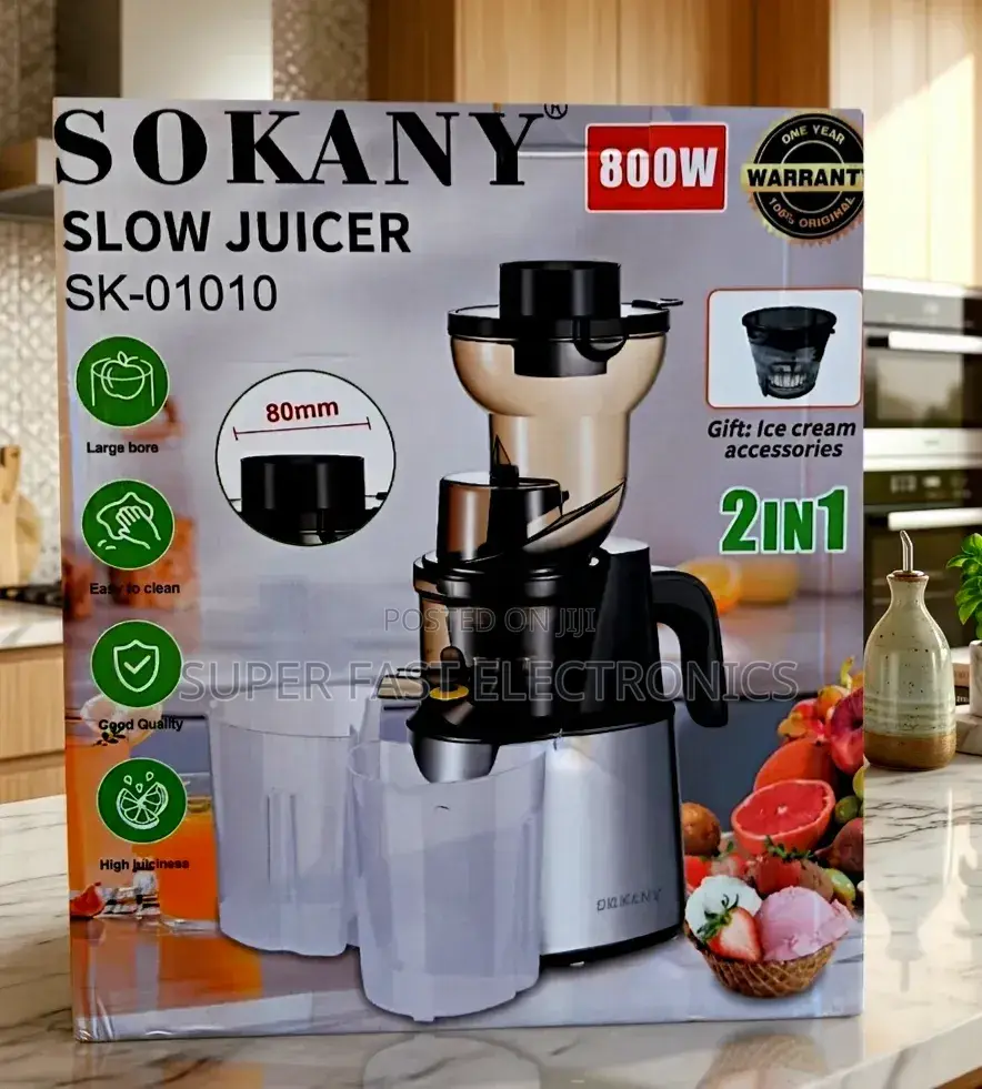 Sokany Slow Juicer 2-in-1(Sk-01010): Pure Health in Every Drop