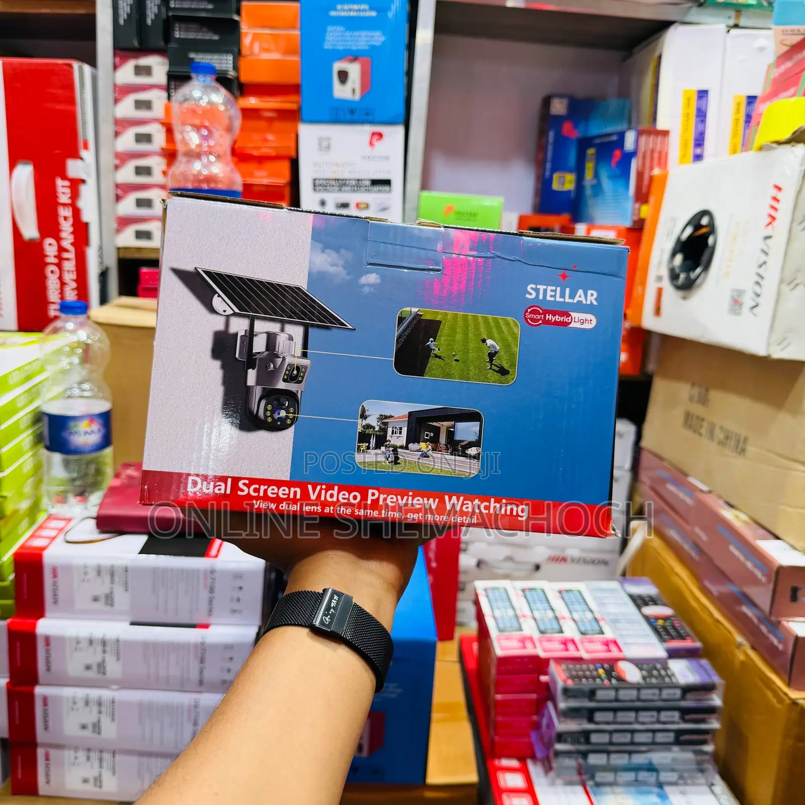 ባለ 2 ሌንስ በ ሲም የሚስራ 4g Stellar Dual Lens C600 Solar Camera