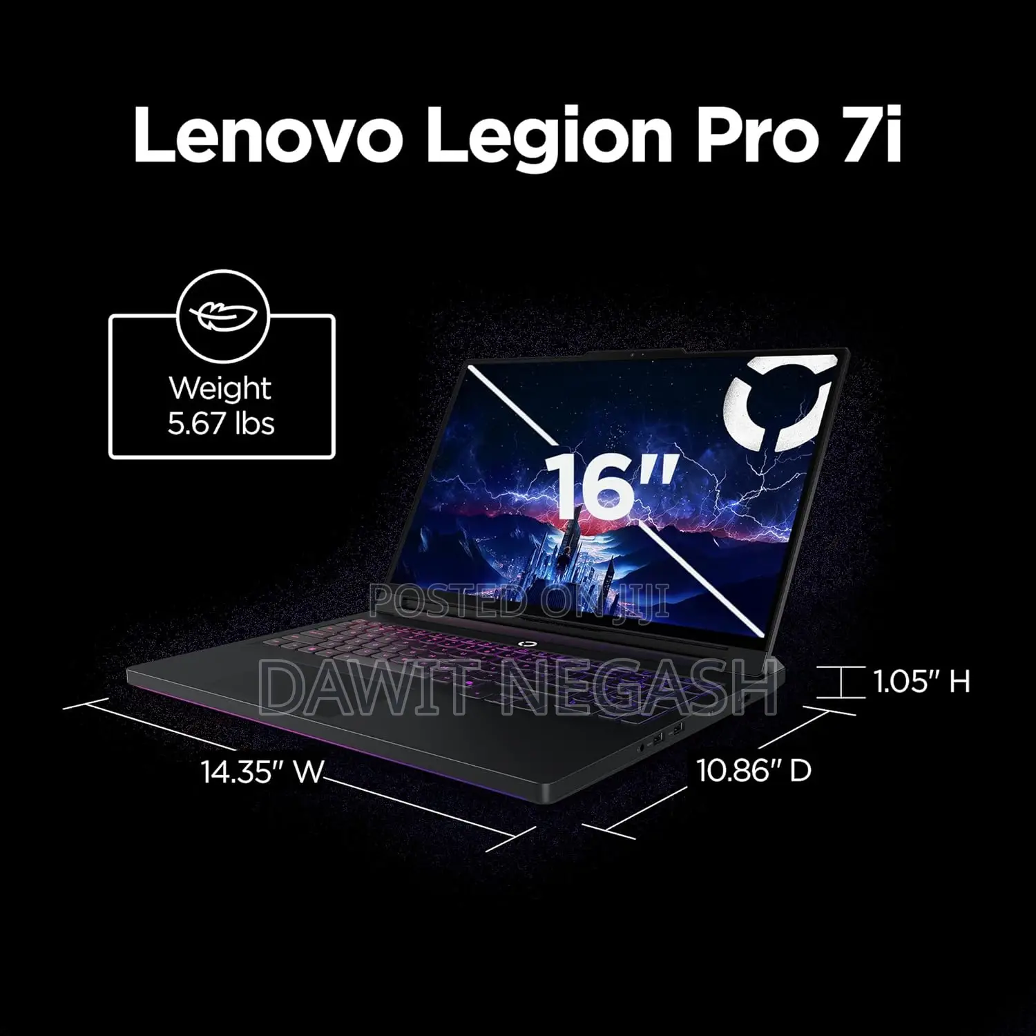 New Laptop Lenovo Legion Pro 7 32GB Intel Core Ultra 9 SSD 1T