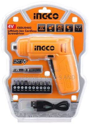 Ingco Cordless Screwdriver, Electric Screwdriver