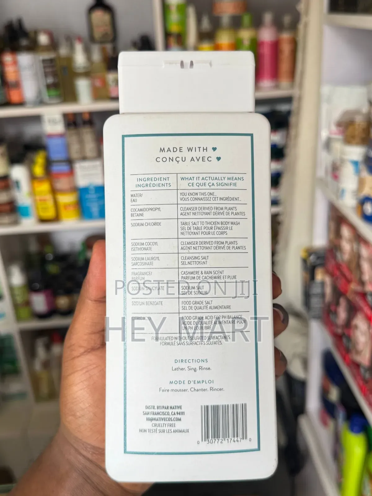 Native Body Wash in the Cashmere Rain Scent.