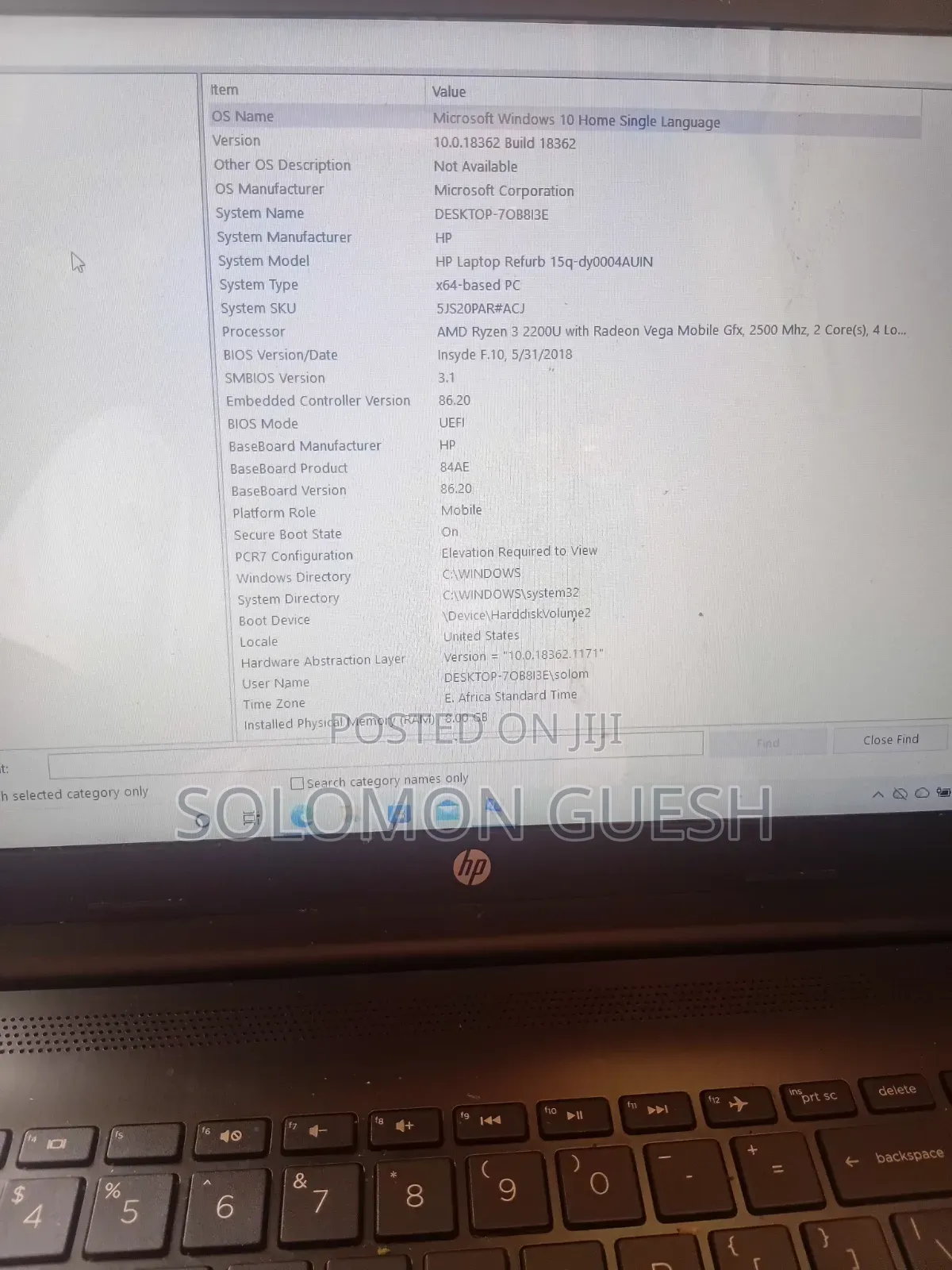 Laptop HP 8GB AMD Ryzen 3 SSD 1T